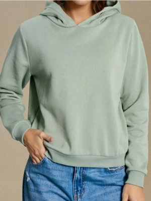 Sinsay - Bluza hoodie basic - zielony