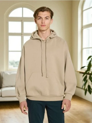 Sinsay - Bluza hoodie comfort fit - beżowy