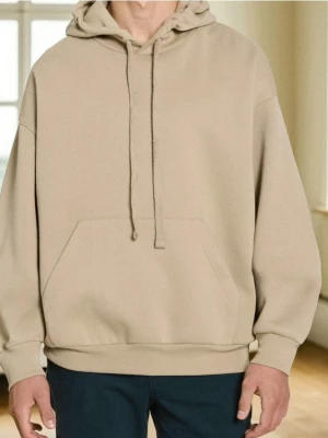 Sinsay - Bluza hoodie comfort fit - beżowy