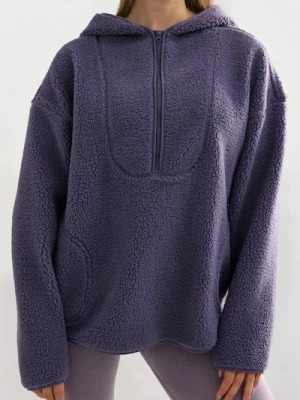 Sinsay - Bluza hoodie - fioletowy