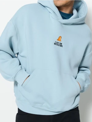 Sinsay - Bluza hoodie Garfield - błękitny