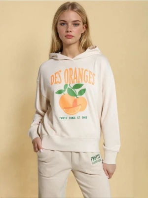 Sinsay - Bluza hoodie - kremowy