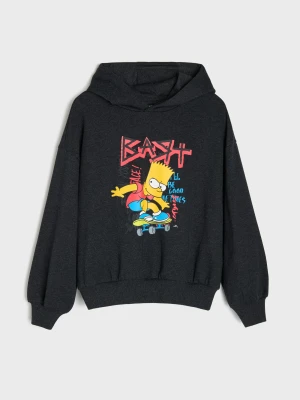 Sinsay - Bluza hoodie oversize The Simpsons - szary