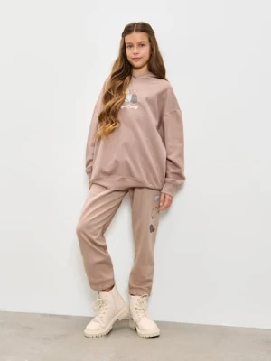 Sinsay - Bluza hoodie Pusheen the Cat - brązowy