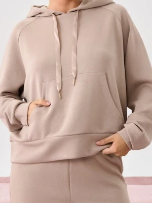 Sinsay - Bluza hoodie soft touch - kremowy