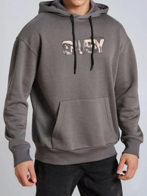 Sinsay - Bluza hoodie - szary