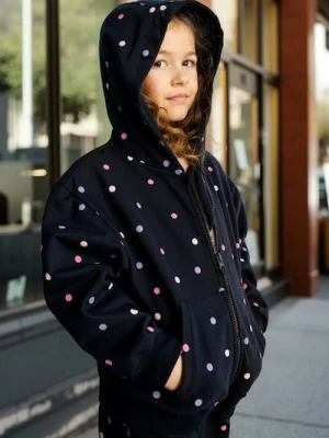 Sinsay - Bluza hoodie w kropki - czarny