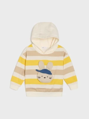 Sinsay - Bluza hoodie w paski - kremowy