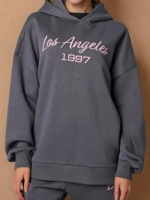 Zdjęcie produktu Sinsay - Bluza hoodie w stylu akademickim - szary