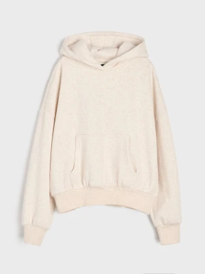 Sinsay - Bluza hoodie z bawełną - beżowy
