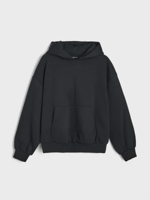Sinsay - Bluza hoodie z bawełną - czarny