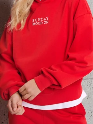 Sinsay - Bluza hoodie z bawełną - czerwony