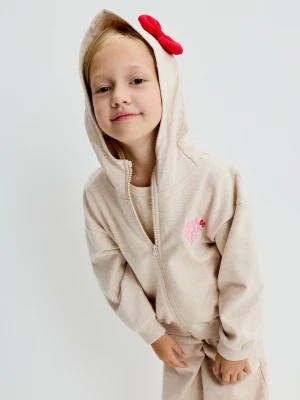 Sinsay - Bluza hoodie z bawełną Hello Kitty - kremowy