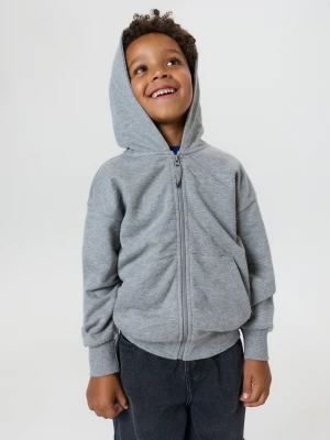 Sinsay - Bluza hoodie z bawełną - szary