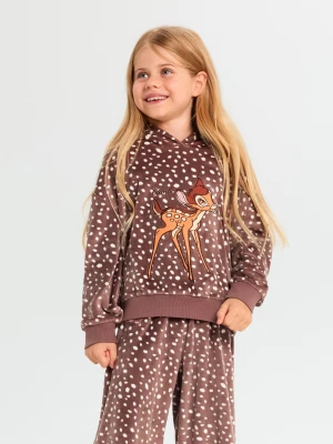 Sinsay - Bluza hoodie z haftem Bambi - brązowy