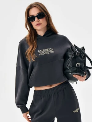 Zdjęcie produktu Sinsay - Bluza hoodie z haftowanym napisem - szary