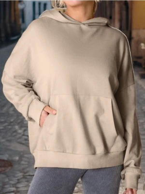 Sinsay - Bluza hoodie z kieszenią - kremowy