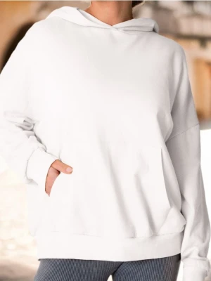 Sinsay - Bluza hoodie z kieszenią - kremowy