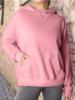 Sinsay - Bluza hoodie z kieszenią - różowy