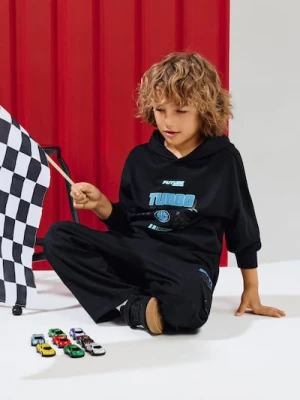 Sinsay - Bluza hoodie z motywem wyścigowym - czarny