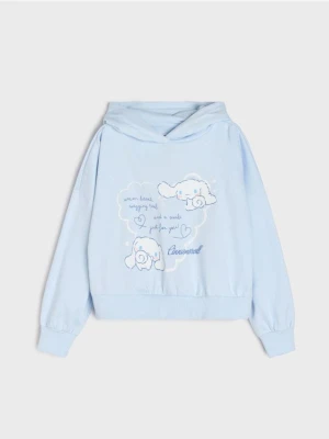 Sinsay - Bluza hoodie z nadrukiem Cinnamoroll - niebieski
