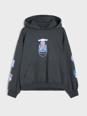 Sinsay - Bluza hoodie z nadrukiem Cinnamoroll - szary