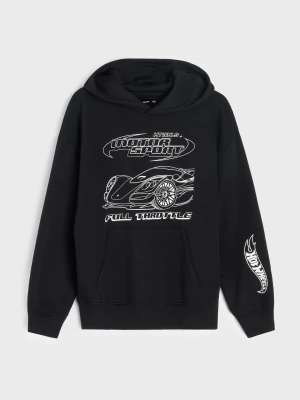 Sinsay - Bluza hoodie z nadrukiem Hot Wheels - czarny