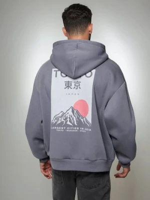 Zdjęcie produktu Sinsay - Bluza hoodie z nadrukiem - szary