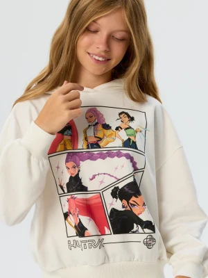 Sinsay - Bluza hoodie z nadrukiem K-Pop Demon Hunters - kremowy