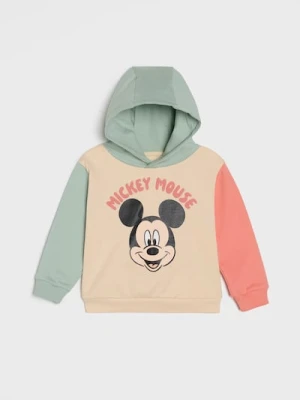 Sinsay - Bluza hoodie z nadrukiem Mickey Mouse - beżowy