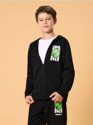 Sinsay - Bluza hoodie z nadrukiem Minecraft - czarny