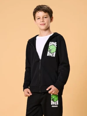 Sinsay - Bluza hoodie z nadrukiem Minecraft - czarny