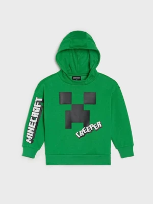 Sinsay - Bluza hoodie z nadrukiem Minecraft - zielony