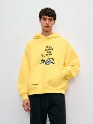 Sinsay - Bluza hoodie z nadrukiem Minions - żółty