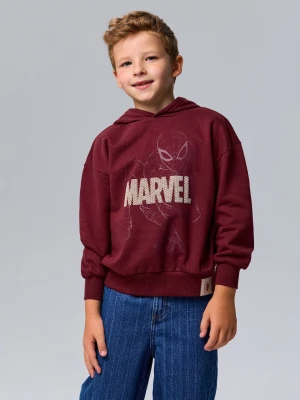 Sinsay - Bluza hoodie z nadrukiem Spider-Man - bordowy