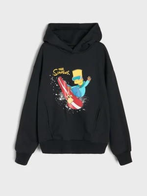 Sinsay - Bluza hoodie z nadrukiem The Simpsons - czarny