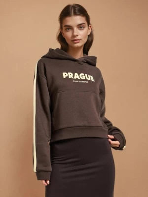 Zdjęcie produktu Sinsay - Bluza hoodie z napisem - brązowy