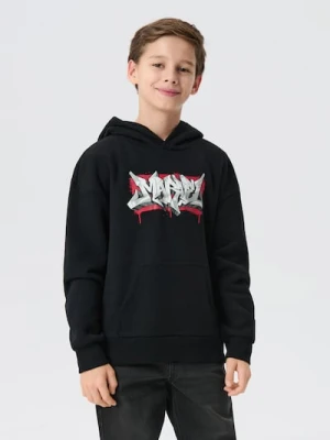 Sinsay - Bluza hoodie z napisem Marvel - czarny