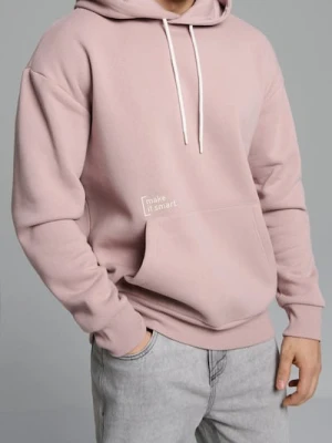 Sinsay - Bluza hoodie z napisem - różowy