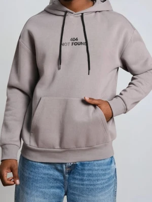 Sinsay - Bluza hoodie z napisem - szary