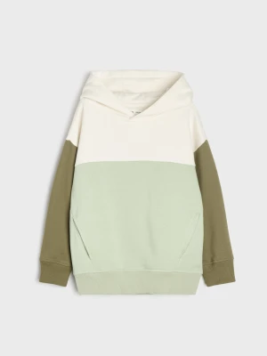 Sinsay - Bluza hoodie z obniżoną linią ramion, z meszkiem w środku - wielobarwny