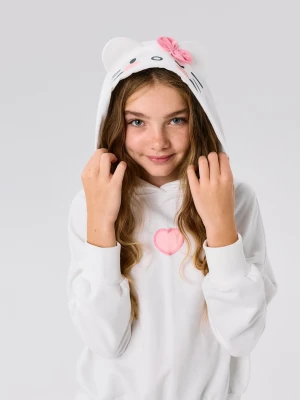 Sinsay - Bluza hoodie z ozdobnym kapturem Hello Kitty - kremowy