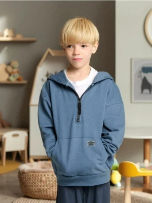 Sinsay - Bluza hoodie z zapięciem na zamek - szary