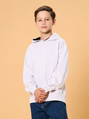 Sinsay - Bluza hoodie ze ściągaczami - szary