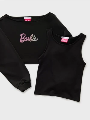 Sinsay - Bluza i tank top Barbie - czarny