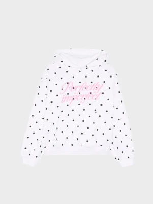 Sinsay - Bluza oversize z bawełną i nadrukiem - biały