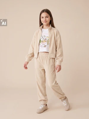 Sinsay - Bluza oversize ze ściągaczami - beżowy