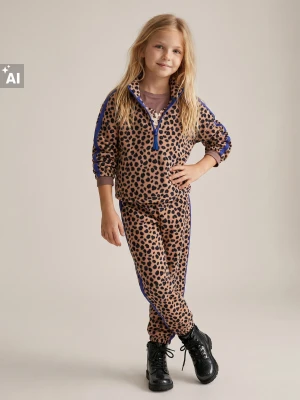 Sinsay - Bluza polarowa w panterkę - brązowy
