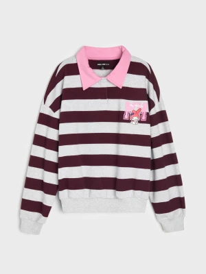Sinsay - Bluza polo z bawełną w paski My Melody - wielobarwny