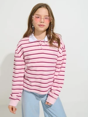 Sinsay - Bluza polo z domieszką wiskozy - wielobarwny